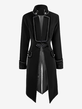 ブラック メンズ ゴシック ビクトリア朝風 燕尾服 ジャケット フロックコート タキシード仕立て スチームパンク コスプレ用 バーガンディ