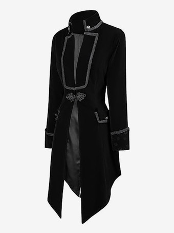 メンズ ゴシック ビクトリア朝風 燕尾服 ジャケット フロックコート タキシード仕立て スチームパンク コスプレ用 バーガンディ