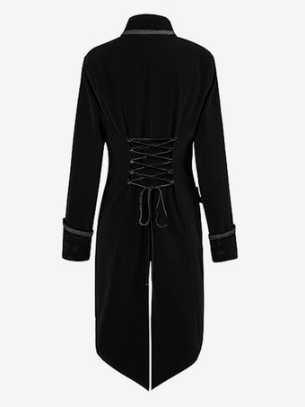 メンズ ゴシック ビクトリア朝風 燕尾服 ジャケット フロックコート タキシード仕立て スチームパンク コスプレ用 バーガンディ