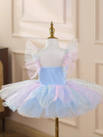 女の子用バレエチュチュドレス キラキラ輝く白鳥のプリンセスチュールスカート 柔らかくふわふわなダンスコスチューム ステージパフォーマンス用