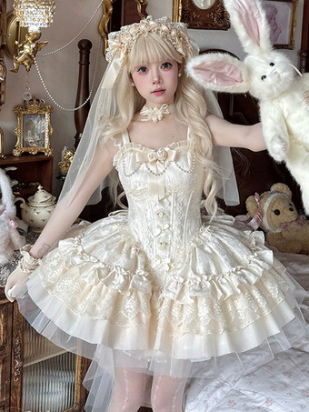 スイートロリータケーキパフドレス、可愛いミニスカート、チュールレイヤード、キュートなプリンセスパーティードレス