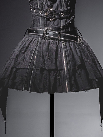   ゴシックロリータドレス ダークエレガント JSK ドレス レースとフリル付き コスプレ衣装