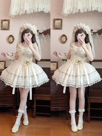 スイートロリータケーキパフドレス、キュートなバレエ風ミニスカート、チュールレイヤード、かわいいプリンセスパーティードレス