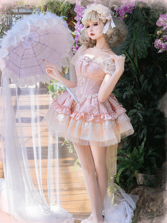 スイートロリータケーキパフドレス、可愛いミニスカート、チュールレイヤード、キュートなプリンセスパーティードレス