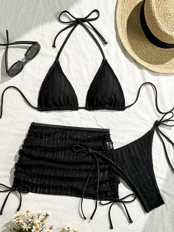 ビーチや夏の楽しみにぴったりの、レースビキニセット（ミニスカート付き）2025年モデル