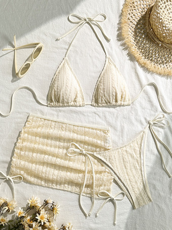 ビーチや夏の楽しみにぴったりの、レースビキニセット（ミニスカート付き）2025年モデル