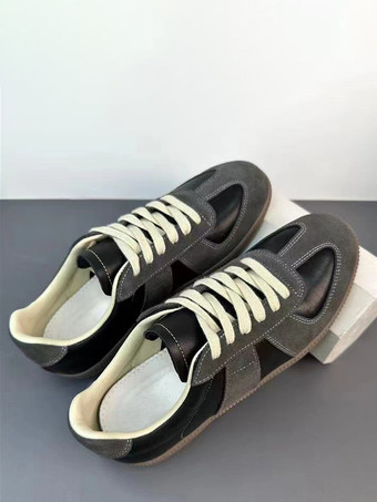 メンズ ドイツ軍 トレーナー カジュアルスニーカー ホワイト レトロ スポーツシューズ