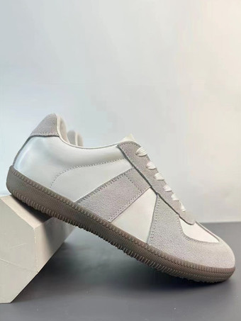 メンズ ドイツ軍 トレーナー カジュアルスニーカー ホワイト レトロ スポーツシューズ