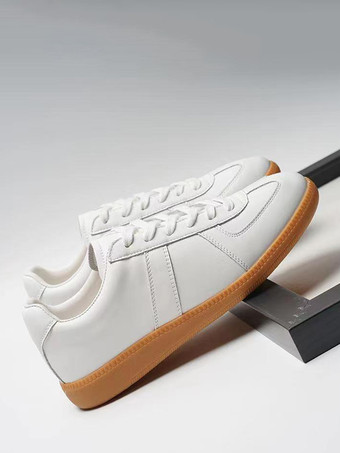 メンズ ドイツ軍 トレーナー カジュアルスニーカー ホワイト レトロ スポーツシューズ