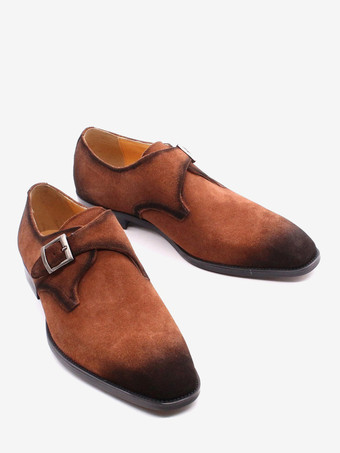 メンズ モンクシューズ スエード ポインテッドトゥ ドレスシューズ トレンドのマットレザー スリッポン ローファー