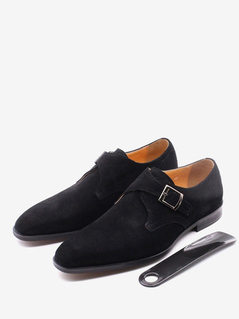 メンズ モンクシューズ スエード ポインテッドトゥ ドレスシューズ トレンドのマットレザー スリッポン ローファー