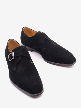 メンズ モンクシューズ スエード ポインテッドトゥ ドレスシューズ トレンドのマットレザー スリッポン ローファー