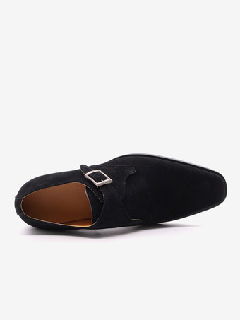 メンズ モンクシューズ スエード ポインテッドトゥ ドレスシューズ トレンドのマットレザー スリッポン ローファー