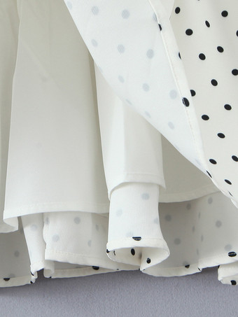 2025年夏向け、バックシャーリングのドット柄ノースリーブミニドレス