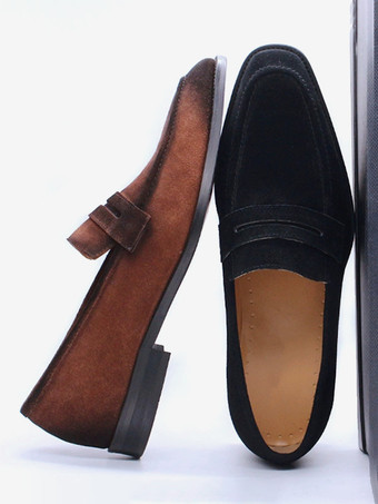 メンズ ペニーローファー スリッポン カジュアル スエードシューズ ソフト 通気性 レザー 快適 レイジーシューズ