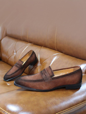 メンズ ペニーローファー スリッポン カジュアル スエードシューズ ソフト 通気性 レザー 快適 レイジーシューズ