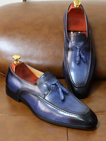 メンズ タッセルローファー 本革 スクエアトゥ ドレスシューズ ビジネス スリッポン オックスフォード