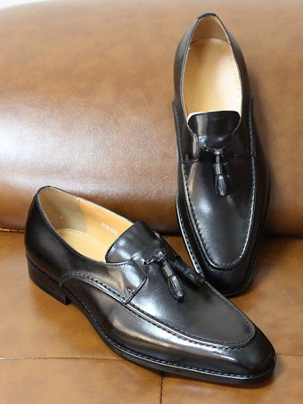メンズ タッセルローファー 本革 スクエアトゥ ドレスシューズ ビジネス スリッポン オックスフォード