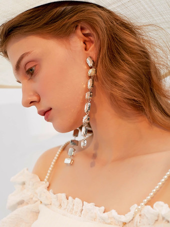 ブライダルイヤリング レディース メタルピアス ウェディングジュエリー