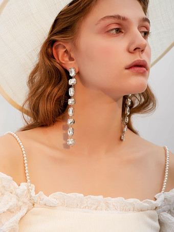 ブライダルイヤリング レディース メタルピアス ウェディングジュエリー