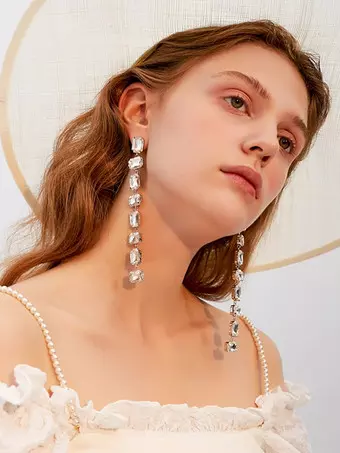 ブライダルイヤリング レディース メタルピアス ウェディングジュエリー