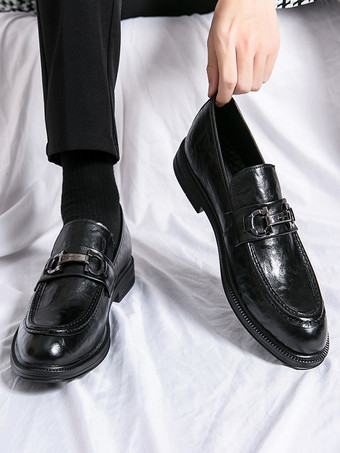 メンズ ビットローファー スリッポン ローヒール ラウンドトゥ レザーシューズ