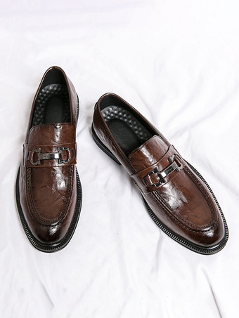 メンズ ビットローファー スリッポン ローヒール ラウンドトゥ レザーシューズ