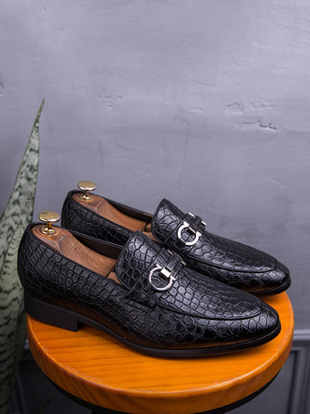 メンズ ビットローファー カジュアルモカシン ラウンドトゥ レザーシューズ