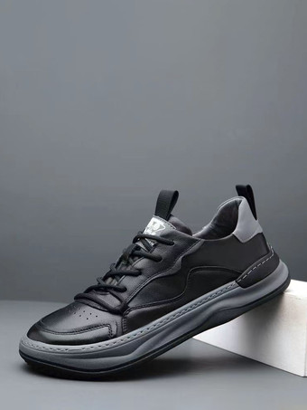 ブラック メンズ スポーツスニーカー 通気性 防臭 チャンキーシューズ