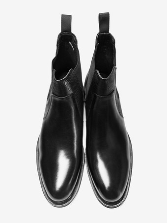 メンズ チェルシーブーツ 本革 アンクルブーツ 伸縮性のあるゴア カジュアル ドレスシューズ