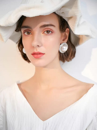 ブライダルイヤリング レディース メタルピアス ウェディングジュエリー