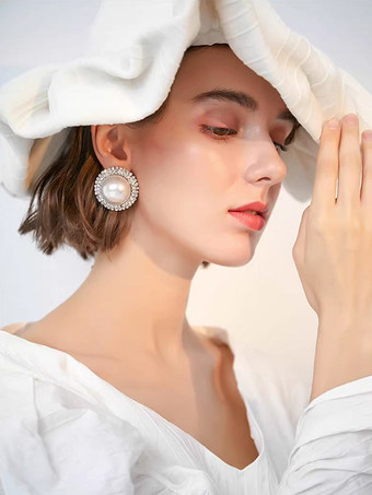 ブライダルイヤリング レディース メタルピアス ウェディングジュエリー