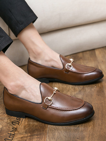 メンズ ビットローファー ビジネスカジュアル スリッポン 通気性 ポインテッドトゥ レザーシューズ