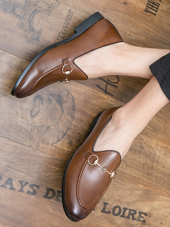 メンズ ビットローファー ビジネスカジュアル スリッポン 通気性 ポインテッドトゥ レザーシューズ