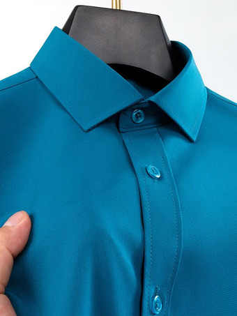 ティールメンズ 半袖シャツ しわになりにくい ビジネスカジュアル アイスシルクシャツ