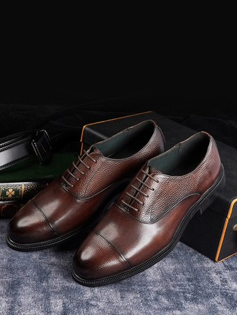 メンズオックスフォードシューズ ラウンドトゥ ドレスシューズ 本革 ビジネスフォーマル キャップトゥシューズ