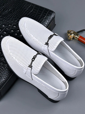 メンズ ホースビットローファー 本革 パンチングメッシュ ドレスシューズ