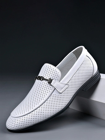 メンズ ホースビットローファー 本革 パンチングメッシュ ドレスシューズ