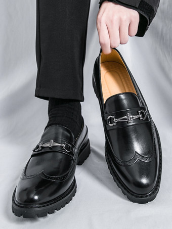 メンズ ホースビットローファー コントラストカラー ブラック＆ホワイト スリッポン ウィングチップシューズ