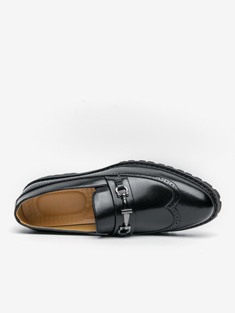 メンズ ホースビットローファー コントラストカラー ブラック＆ホワイト スリッポン ウィングチップシューズ