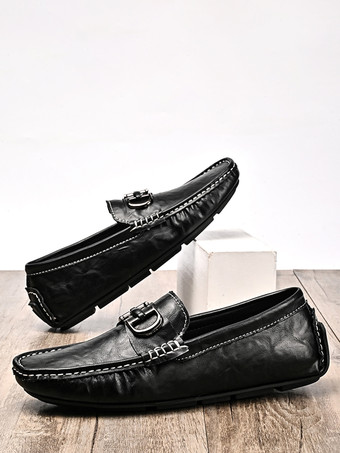 メンズ ホースビットローファー レザー スリッポン デッキシューズ