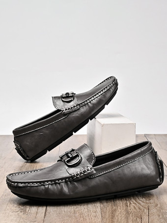 メンズ ホースビットローファー レザー スリッポン デッキシューズ