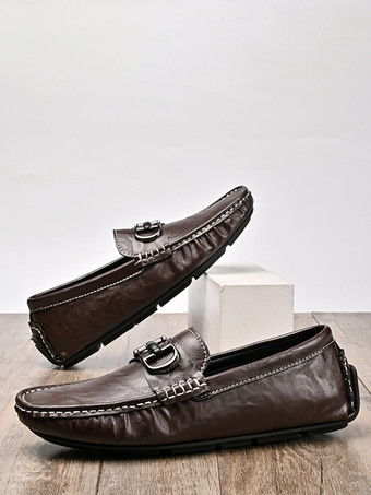 メンズ ホースビットローファー レザー スリッポン デッキシューズ