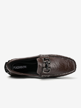 メンズ ホースビットローファー レザー スリッポン デッキシューズ