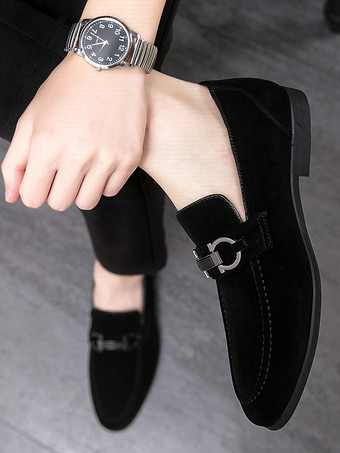 メンズ ホースビット ローファー ローヒール スリッポン スエードレザーシューズ