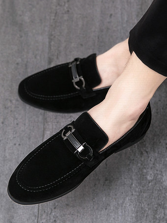 メンズ ホースビット ローファー ローヒール スリッポン スエードレザーシューズ