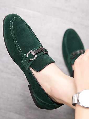 メンズ ホースビット ローファー ローヒール スリッポン スエードレザーシューズ