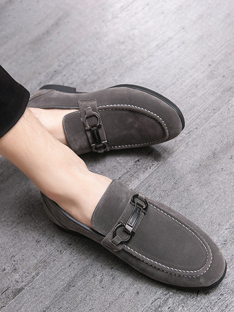 メンズ ホースビット ローファー ローヒール スリッポン スエードレザーシューズ