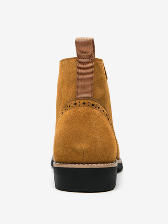 メンズドレスブーツ レースアップ スエードレザー 滑り止め アンクルブーツ