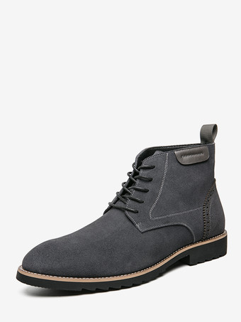 グレイメンズドレスブーツ レースアップ スエードレザー 滑り止め アンクルブーツ